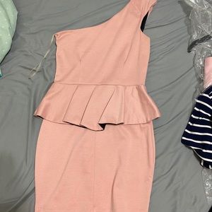 Pink evening mini dress